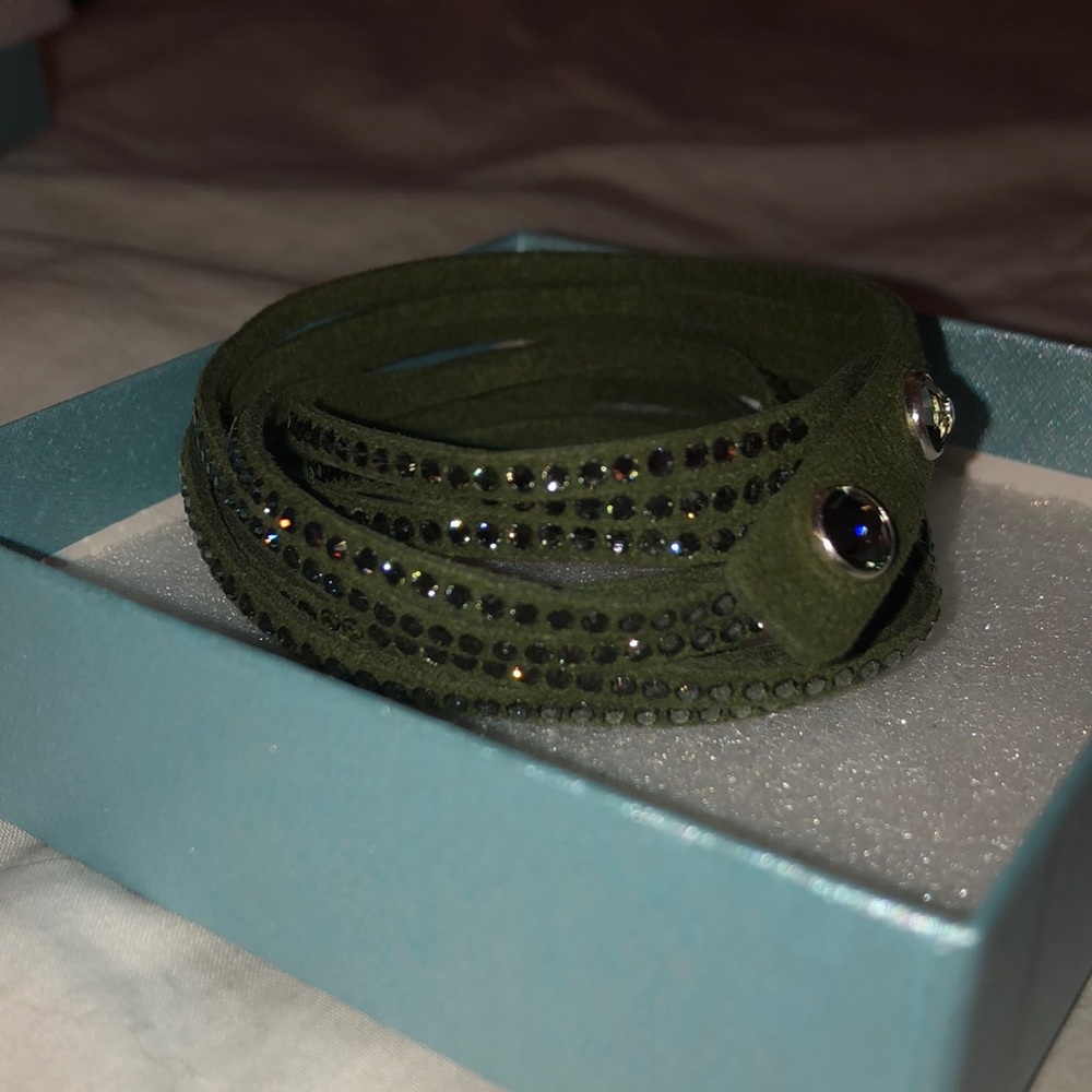 Green Swarovski wrap bracelet